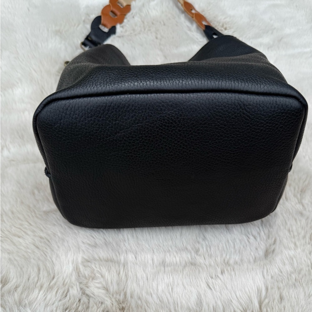 CRUSH Leather Goods MAE Black Leather Bucket Bag - Picture 4 of 13